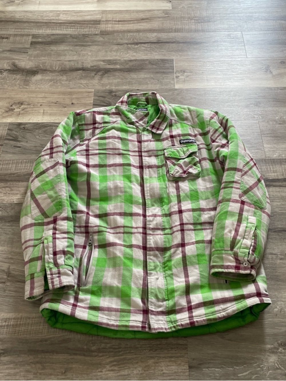 Burton Green & red Plaid Quilted Jacket